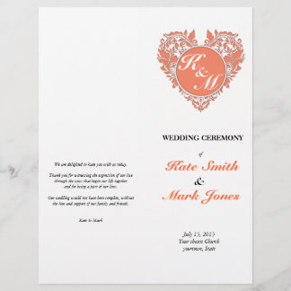 HeartyParty Coral And White Damask Heart