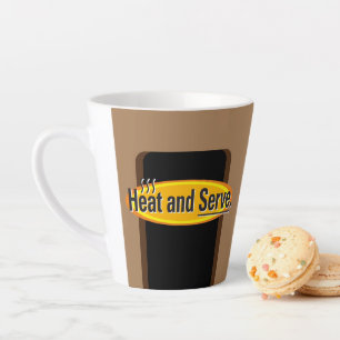 Heat and Serve Black Text Gfx Latte Mug