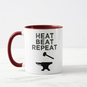 Heat Beat Repeat Funny Blacksmithing Mug
