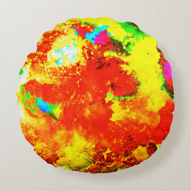 Heat Map Red Round Cushion (Front)