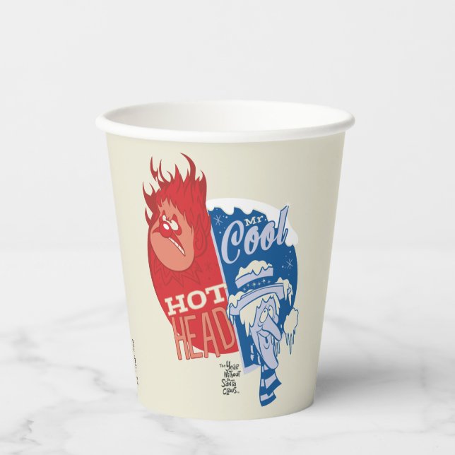 Heat Miser Hot Head & Snow Miser Mr. Cool Paper Cups (Front)