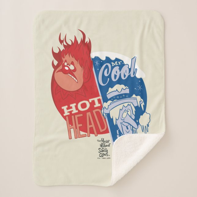 Heat Miser Hot Head & Snow Miser Mr. Cool Sherpa Blanket (Front)