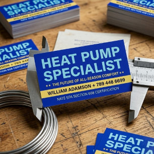 Heat Pump Specialist   HVAC Expert Services Business Card