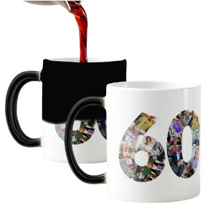 Heat-Reactive 60th birthday photo memory Magic Mug