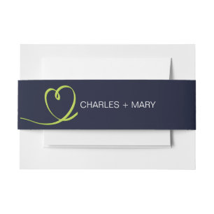 Heat & Tropical Leaves and Flowers Invitation Belly Band