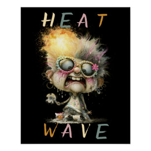 Heat Wave Funny Grumpy Grandma Art Poster