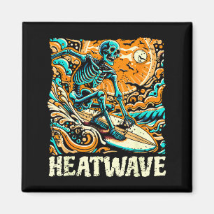 Heat-wave s surfing skeleton s hot summer  magnet