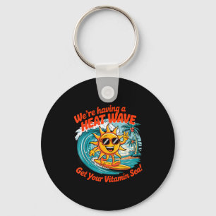 Heat wave summer slogan summer surf key ring