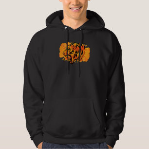 Heated Tiger Head Abstract Colourful Tiger Artwork Hoodie