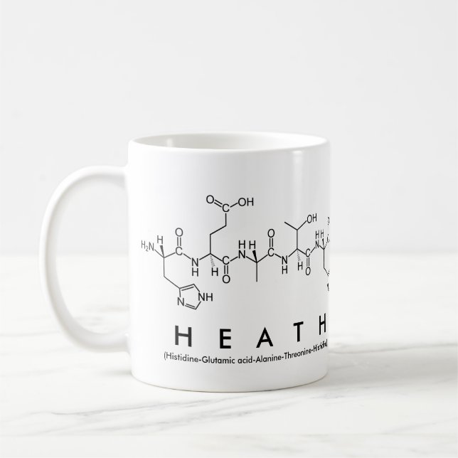Heath peptide name mug (Left)