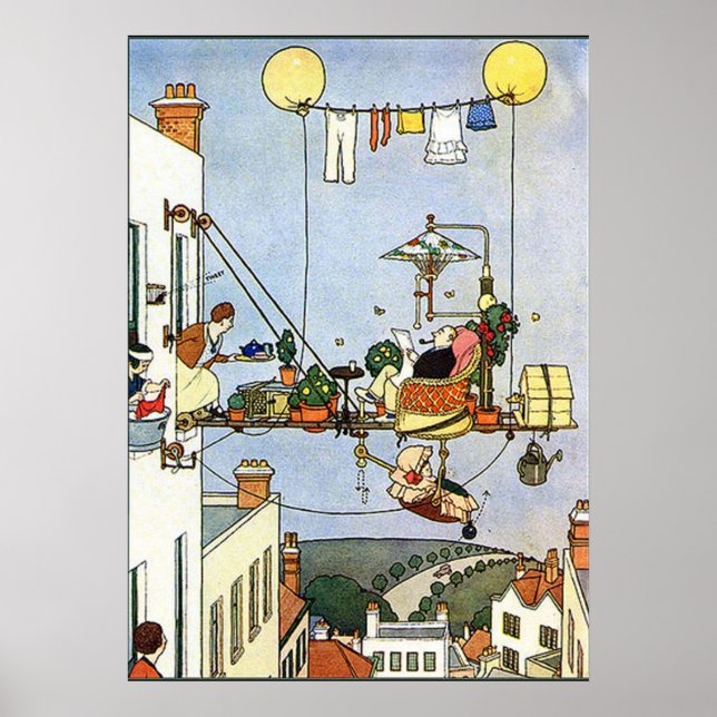 Heath Robinson Illustration Home Comforts W Heath  Poster (Front)