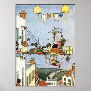 Heath Robinson Illustration Home Comforts W Heath Poster