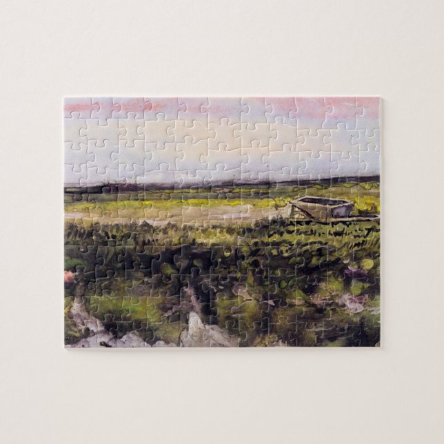 Heath with a Wheelbarrow by Vincent van Gogh Jigsaw Puzzle (Horizontal)