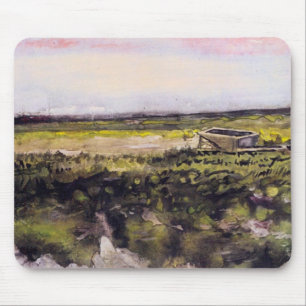 Heath with a Wheelbarrow by Vincent van Gogh Mouse Pad
