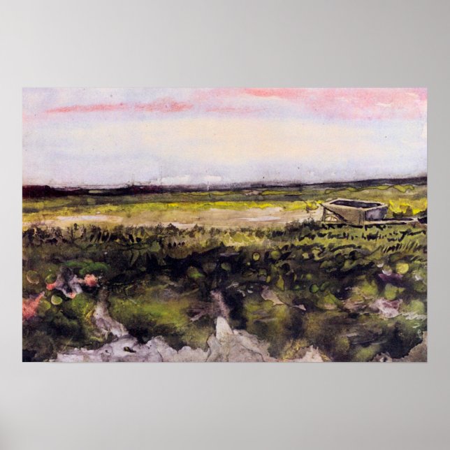 Heath with a Wheelbarrow by Vincent van Gogh Poster (Front)