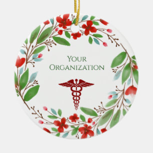 Heathcare Hospital Custom Holiday  Ceramic Ornament