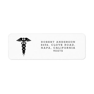 Heathcare Icon Doctor's Graduation Return Address Label