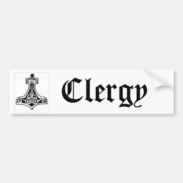 Heathen Clergy Bumper Sticker (Front)
