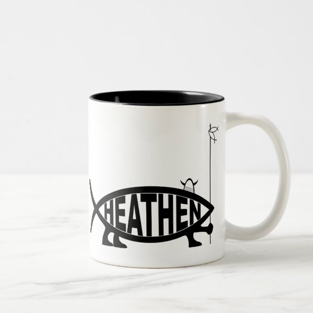 Heathen Fish Two-Tone Coffee Mug (Right)
