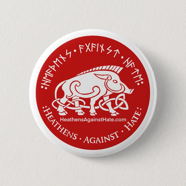 Heathens Against Hate 6 Cm Round Badge (Front)