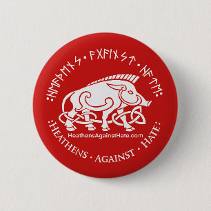 Heathens Against Hate 6 Cm Round Badge