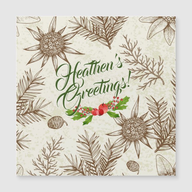 Heathen's Greetings Atheist Magnet Card (Front)