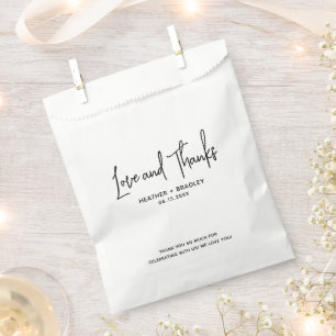 Heather Elegant Black White Minimal Modern Wedding Favour Bag