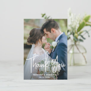Heather Elegant Minimal Modern Wedding Thank You Card