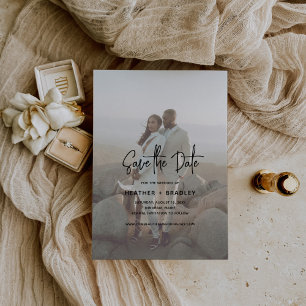 Heather Elegant Photo Minimal Modern Wedding Save The Date