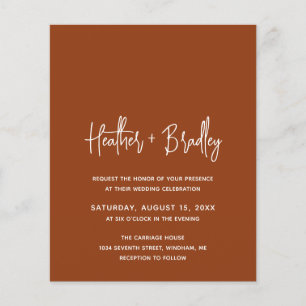 Heather Elegant Terracotta Budget Wedding Invite