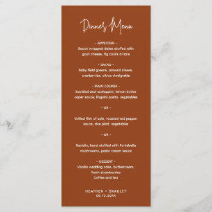 Heather Elegant Terracotta Minimal Modern Wedding Menu