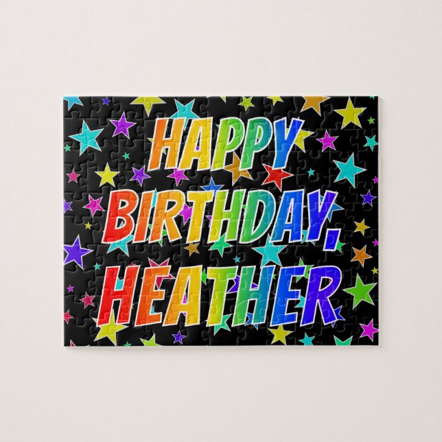 "HEATHER" First Name, Fun "HAPPY BIRTHDAY" Jigsaw Puzzle (Horizontal)