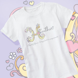 Heather girls name decorative custom meaning T-Shirt