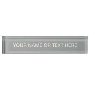 Heather Grey Solid Colour Customise It Nameplate