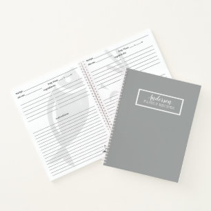 Heather Grey Solid Colour Customise It Notebook