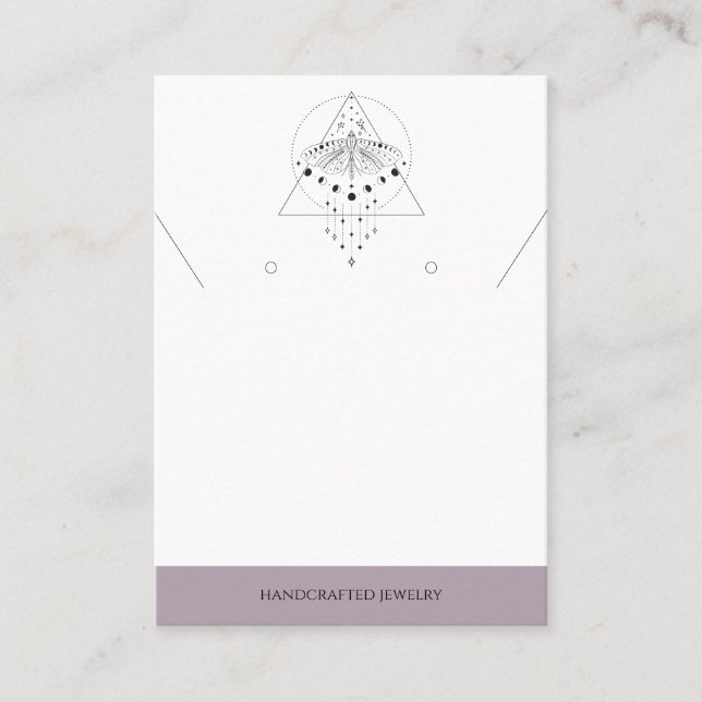 Heather Moon Phase Moth | Jewellery Display Card (Front)
