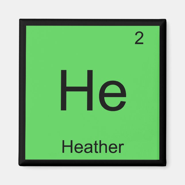 Heather  Name Chemistry Element Periodic Table Magnet (Front)