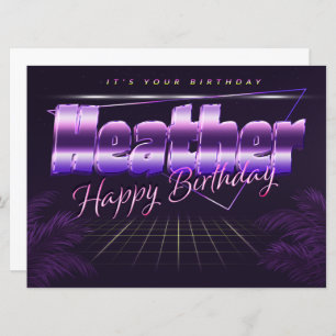 Heather Name First Name pura retro card Birthday