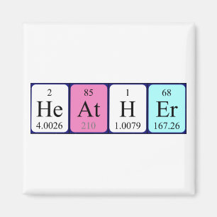 Heather periodic table name magnet