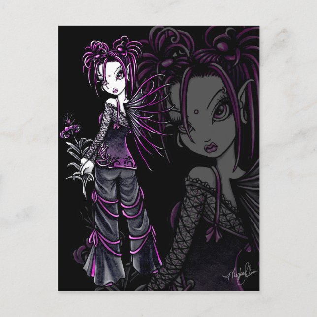 "Heather"  Pink Valentine's Day Flower Fairy Postc Holiday Postcard (Front)