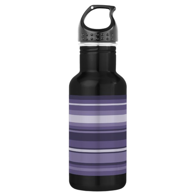 Heather purple stripes 532 ml water bottle (Front)