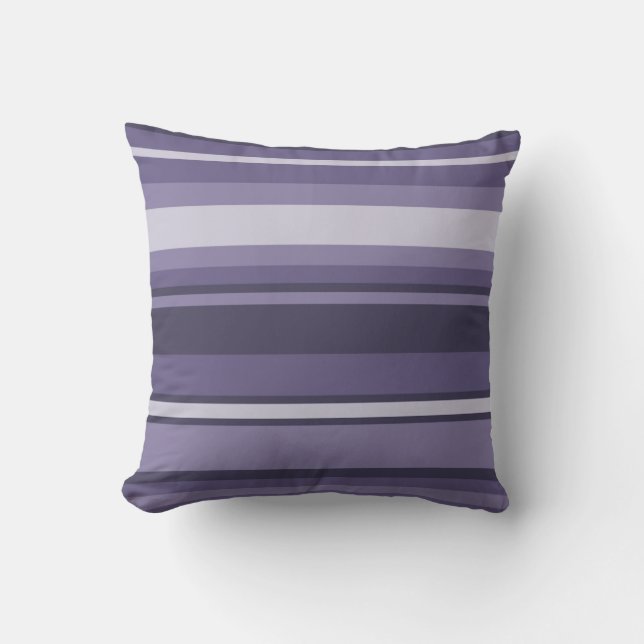 Heather purple stripes cushion (Front)