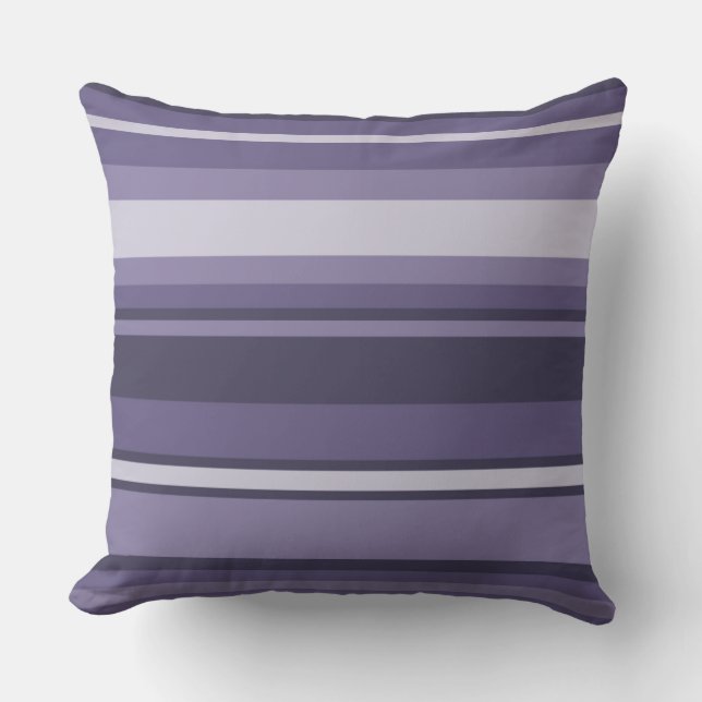 Heather purple stripes cushion (Front)