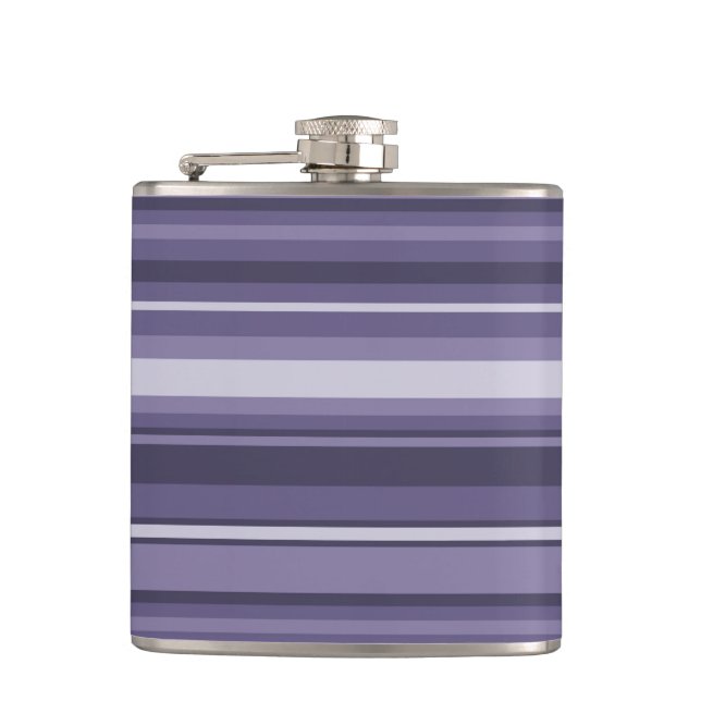 Heather purple stripes hip flask (Front)