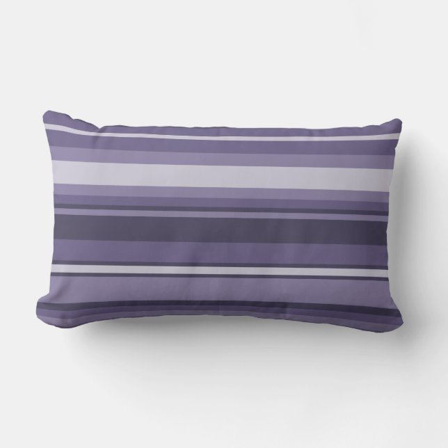 Heather purple stripes lumbar cushion (Front)
