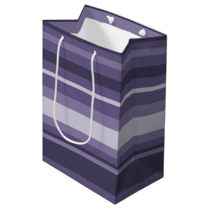 Heather purple stripes medium gift bag