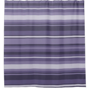 Heather purple stripes shower curtain