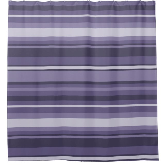 Heather purple stripes shower curtain (Front)