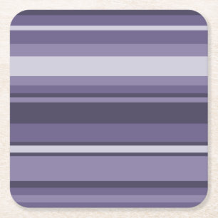 Heather purple stripes square paper coaster