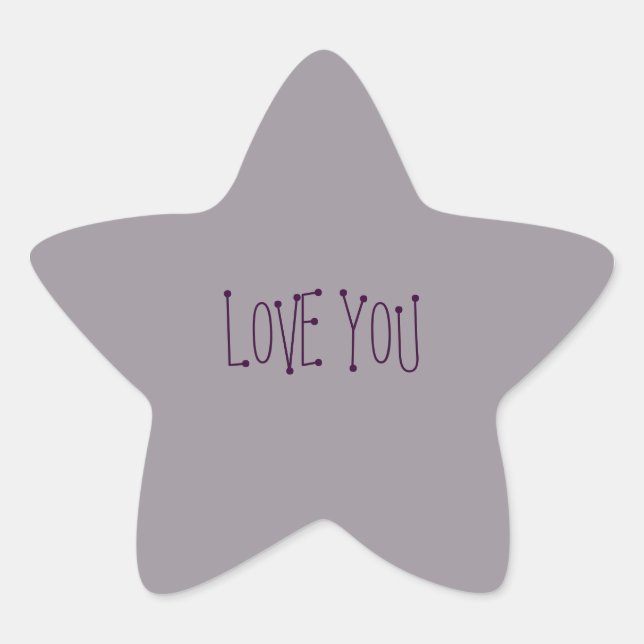 Heather Star Love You Stickers (Front)